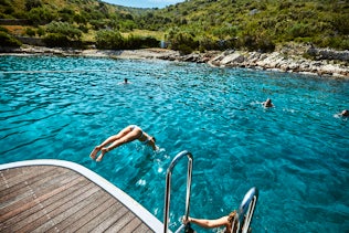 Swimming in a secluded Croatian bay