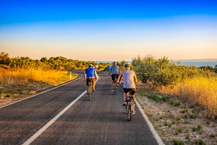 Cycle tour group in Croatia