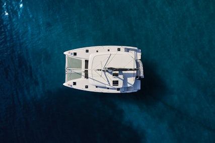 Drone photo of a yacht, Blackbird